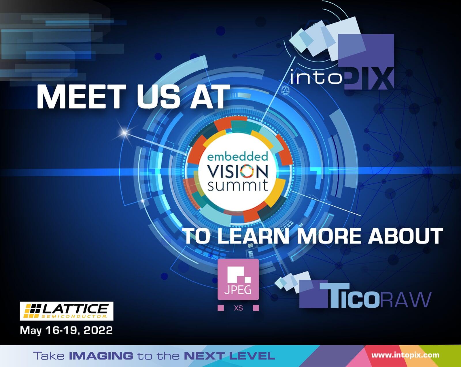 intoPIXは、Embedded Vision Summit 2022のLattice社ブースで、軽量圧縮IPを展示します。